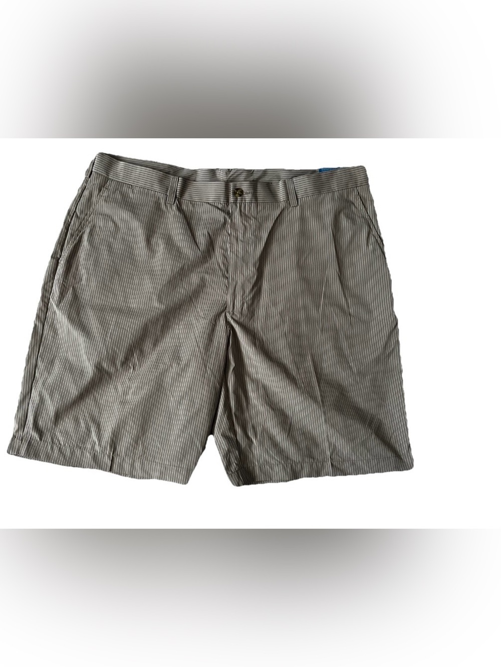 NWT PGA TOUR Mens Chinchilla Tan Pinstripes Golf Shorts UPF 50 Size 42
